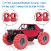4PCS RC 1.2" Beadlock Tires 62 * 24mm Colored Rubber Crawler Tires for 1/18 Trx4m,1/24 SCX24 FCX24 RC Crawler Car (Red A) view 4