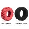 4PCS RC 1.2" Beadlock Tires 62 * 24mm Colored Rubber Crawler Tires for 1/18 Trx4m,1/24 SCX24 FCX24 RC Crawler Car (Red B) view 2