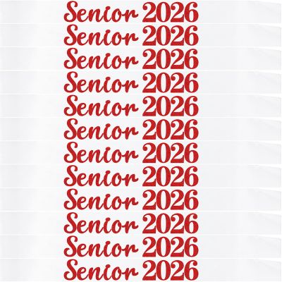 12 Pack Senior Sash 2026, Red Glitter White Satin Finally Graduated Senior Cheerleader Sashes for Class of 2026 Graduation Party Supplies, White Red