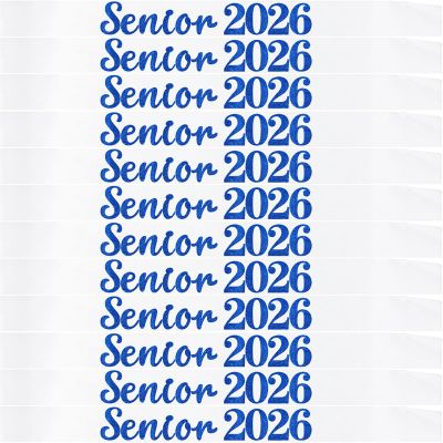 12 Pack Senior Sash 2026, Blue Glitter White Satin Finally Graduated Senior Cheerleader Sashes for Class of 2026 Graduation Party Supplies, White Blue