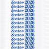 12 Pack Senior Sash 2026, Blue Glitter White Satin Finally Graduated Senior Cheerleader Sashes for Class of 2026 Graduation Party Supplies, White Blue view 1