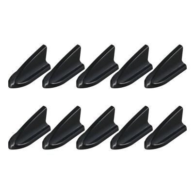 10Pcs Car Roof Spoiler Black/Carbon Fiber Black Shark Fin Shape Car Body Spoiler Kit With Self-Adhesive Tapes for Most Cars(Black)