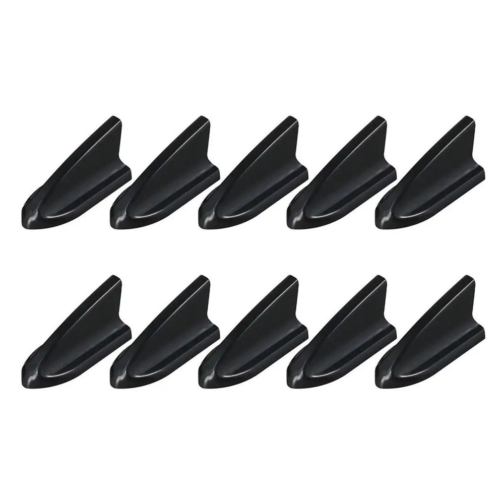 10Pcs Car Roof Spoiler Black/Carbon Fiber Black Shark Fin Shape Car Body Spoiler Kit With Self-Adhesive Tapes for Most Cars(Black)
