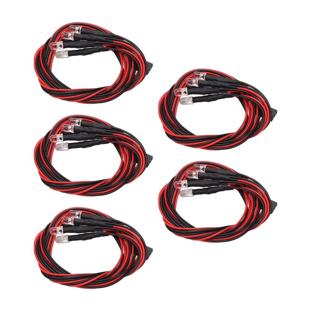 Alomejor 5 Sets 4 LED RC LED Automobile Kits for Better Performance 630 Mm Length for Enthusiasts The Modified Headlights