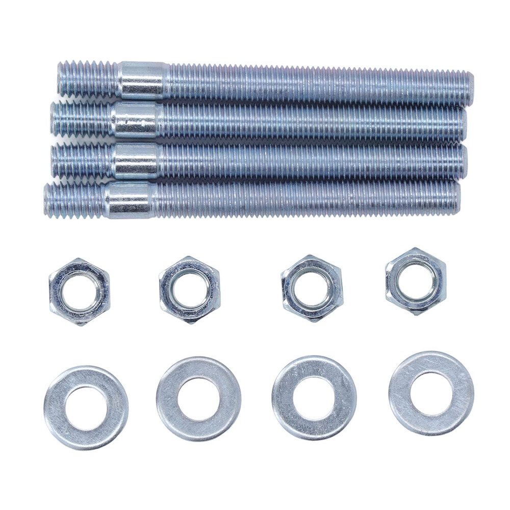 Carburetor Studs Kit, 3.5in Carburetor Studs Set Metal Carb Mounting Stud Kit with Spacers for 5/16in Threads Intake