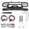 BOQEXSS for Defender for Traxxas for TRX-4 1/10 RC Crawler Car Metal Front for Camel Trophy Bumper with Light Upgrade Parts Accessories Rc Bumpers view 1
