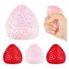 1 Dollar Toys 4 Pcs Handmade Strawberry Squishies Toys Cute Jelly Strawberry Squeeze Fidget Toys Taba Sticky Squishies Toy for Pinch Stress Relief Kawaii Birthday Party Gift taba view 1