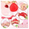 1 Dollar Toys 4 Pcs Handmade Strawberry Squishies Toys Cute Jelly Strawberry Squeeze Fidget Toys Taba Sticky Squishies Toy for Pinch Stress Relief Kawaii Birthday Party Gift taba view 3