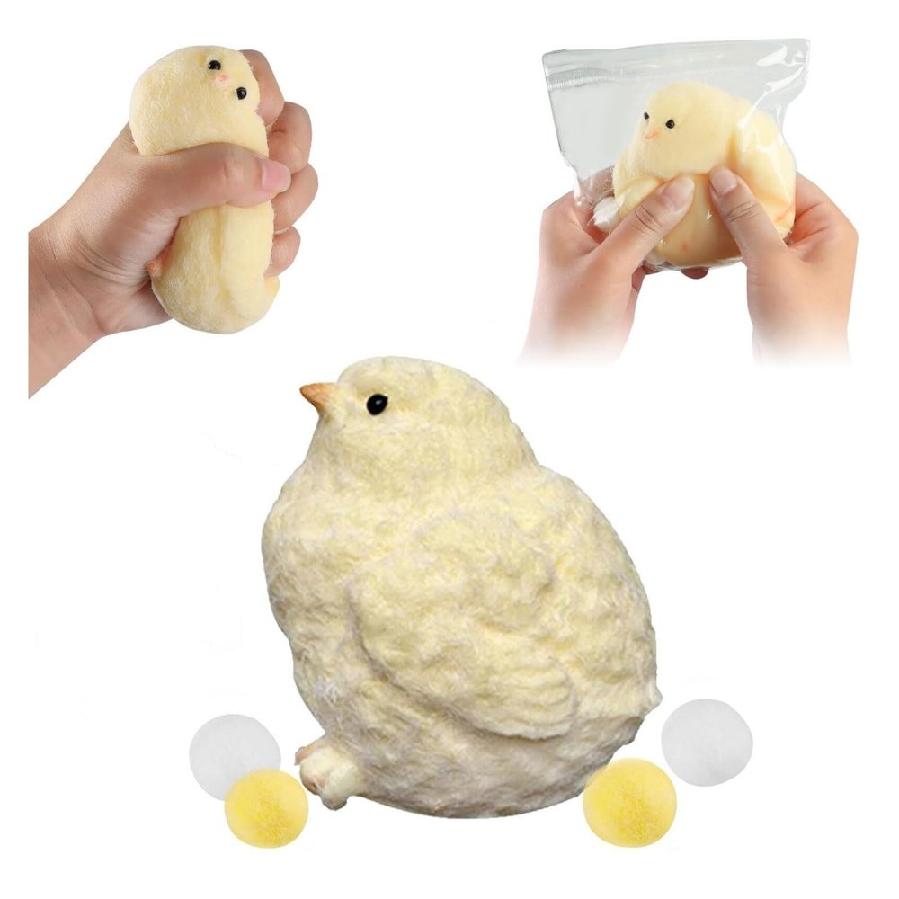 1 Dollar Toys Generic Handmade Taba Squishy Chick Ultra Soft Squeeze Toys, TPR Squeeze Toys for Stress Relief Sensory Toys, Squishies for Adults Party Favors Pinch Family (Chic) taba