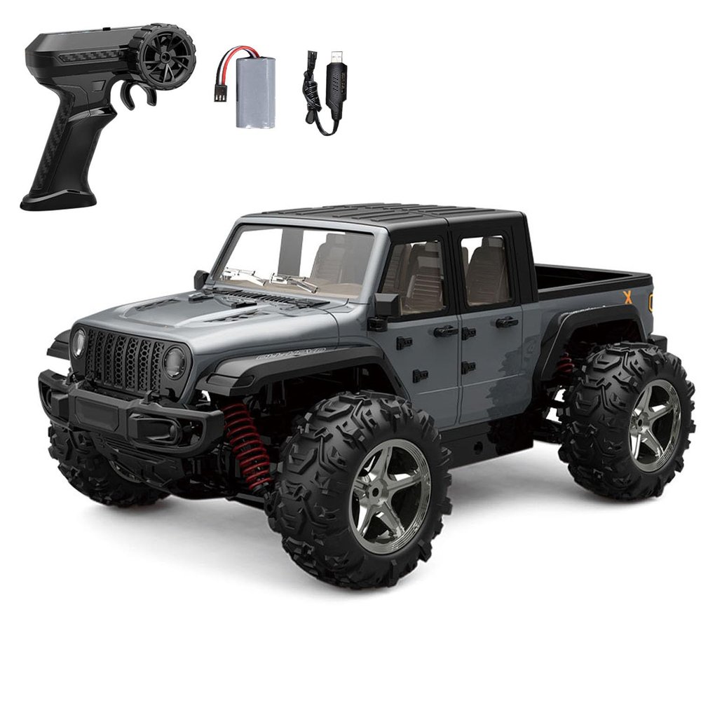 wheelfun 1/20 RC High Speed Pickup Truck C8819 4WD 2.4G Remote Control Off Road Vehicle Lifting Wheel LED Lights Motor Ready to Run Car Hobby Grade Model for Adult Hobby(Gray)