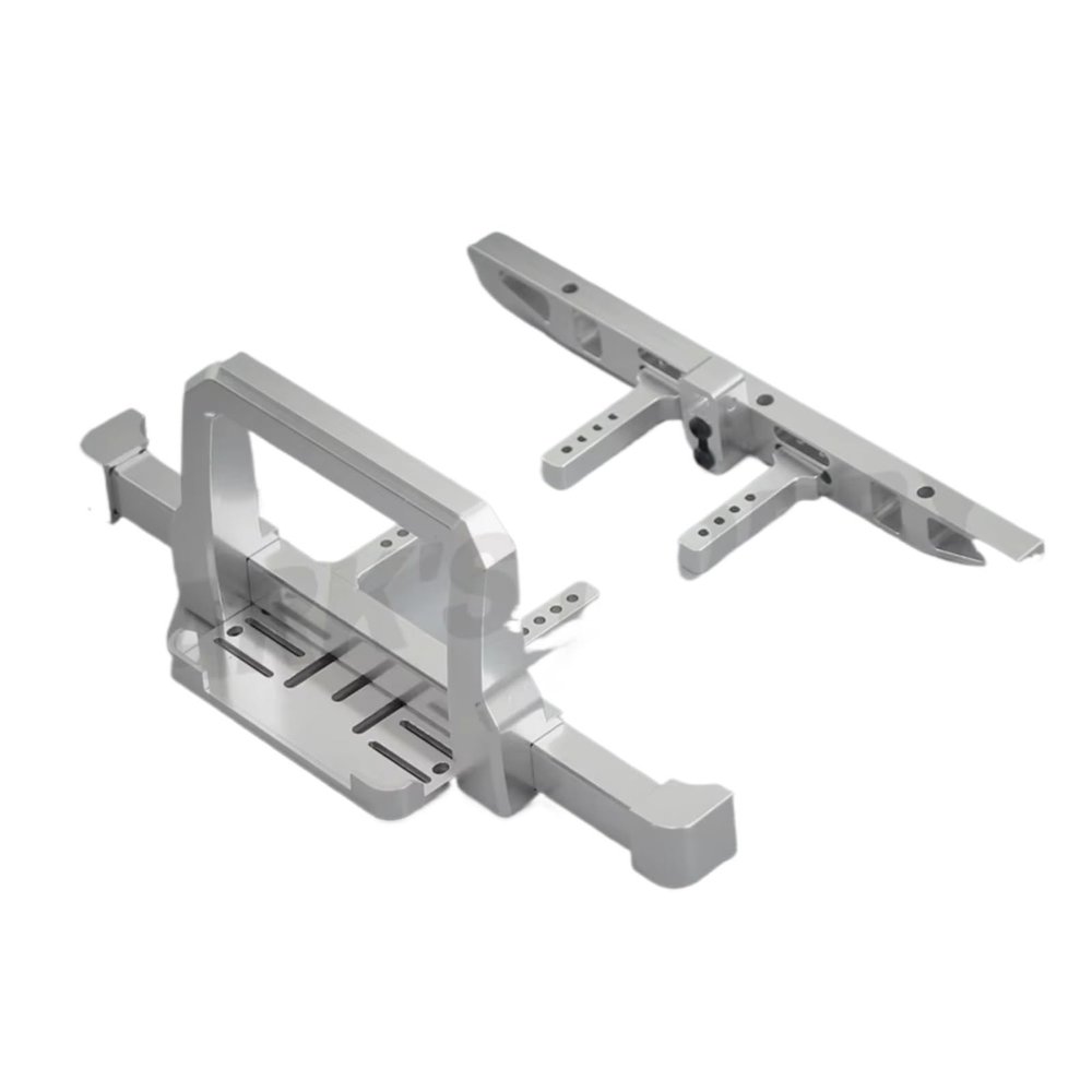 For Defender For TRX4 D110 1/10 RC Crawler Car Metal Bull Bars Front Rear Bumper Upgrade Parts Repair Accessories Rc Bumpers(Silver,Front Rear)