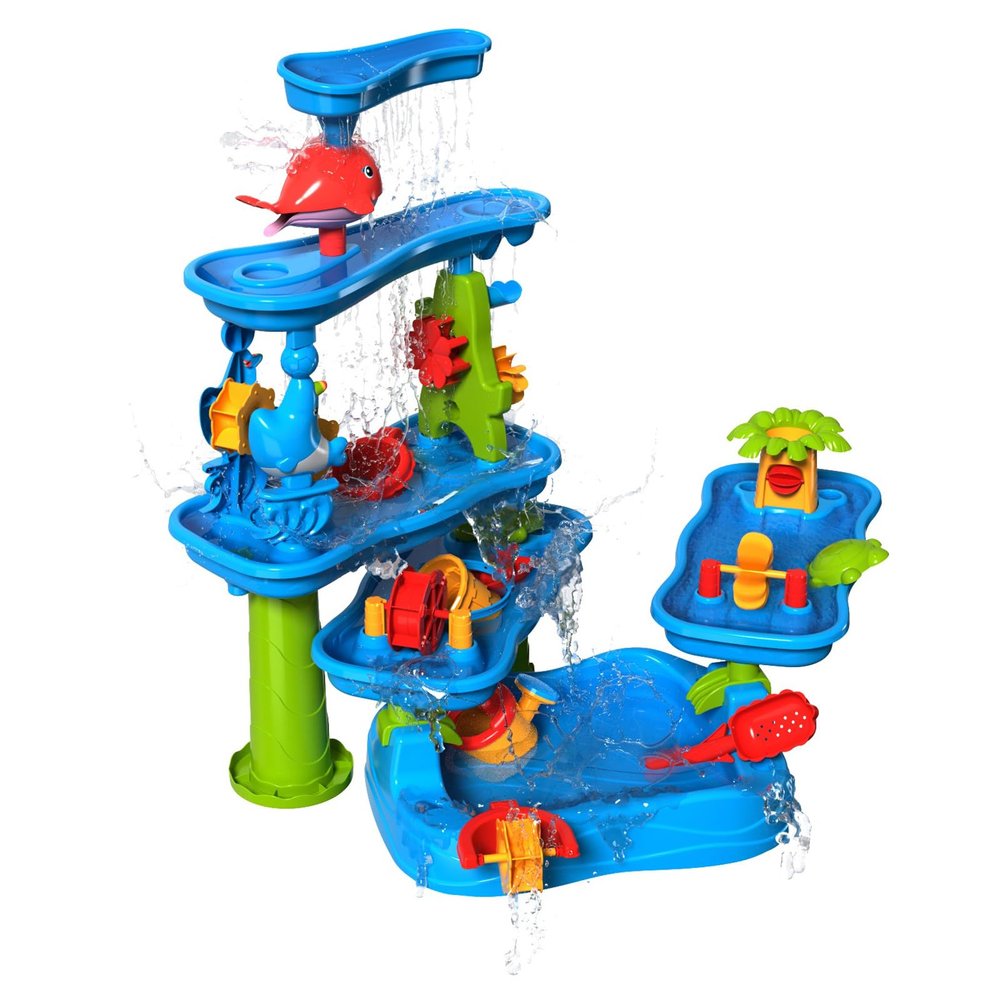 CozyBomB Water Table for Toddlers 3-5 | Outdoor Toys Water Play Table, Magnetic Fishing Toy Game, Summer Splash Pond Showers Sand Activity, Sensory Party Birthday Gift Kids Ages 4-8 9-12 (5-Tiers)