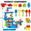 CozyBomB Water Table for Toddlers 3-5 | Outdoor Toys Water Play Table, Magnetic Fishing Toy Game, Summer Splash Pond Showers Sand Activity, Sensory Party Birthday Gift Kids Ages 4-8 9-12 (5-Tiers) view 2