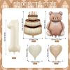 1st Birthday Decorations Boho 1st Birthday Highchair Banner for Baby Boy Girl First Birthdays Decoration Handmade Tassel Garland 1st Birthdays Balloons 40 Inch Giant 1 Balloon Bear Balloon Hat Banner view 4