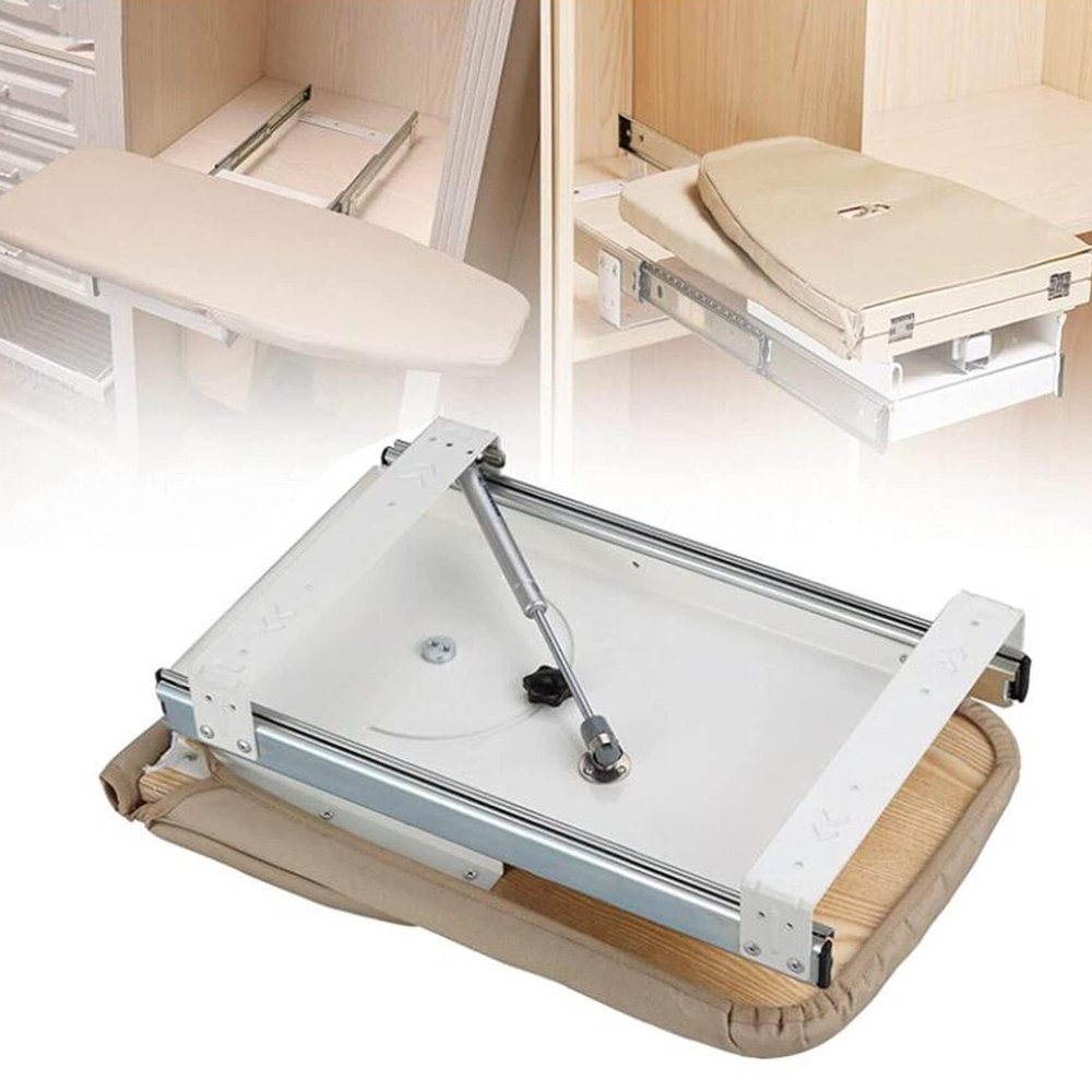 Retractable Pull-Out Folding Ironing Board with 180 Rotation, Easy-Install Cabinet Ironing Station