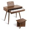 STRICH 37 Keys Kids Piano Keyboard Set, Mini Digital Piano for Kids With Stand Chair, Drawer Design Wood Piano for 3+ Girls and Boys, Walnut Color, SEK-50 view 1