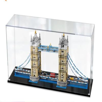 Transparent Dust Resistant Display Box Lego10214 London Bridge Acrylic Display Box, Dust Resistant Clear Box, Easy to Install (Box Only, Model Not Included) 2mm