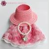 4-Piece Pink Rose Lace Dress for 5.9-6.7"(15-17cm) Dolls,Includes Dress,Straw Hat,Rhinestone Pendant Pearl Necklace & Underwear-Designer Clothes Recreating Classic Elegance view 3