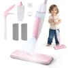 Hilsoeet Kids Spray Mop Pink, Real Working Water-Spraying Toy, Montessori Mini Mop with 2 Microfiber Washable Pads, Toddler Cleaning Set for Floor, Christmas Birthday Gifts for Age 3 4 5 6 7 8 view 1