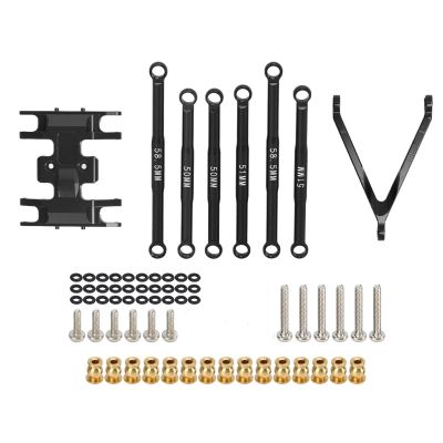 6Pcs Aluminum Alloy Tie Rod Kit for Axial SCX24 | Lightweight & High Strength Replacement | 1/24 Scale RC Car Upgrade Parts | Includes 6 Pull Rods & 15 Brass Ball Heads (Black)