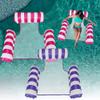 2-Pack Water Lounger Pool Chair Lounge, Inflatable Pool Float, Multi-PurposePool Hammock & Water Hammock Pool Floats for Adults Floating Row (Striped Dark Blue + Rose red) view 1