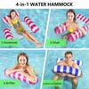 2-Pack Water Lounger Pool Chair Lounge, Inflatable Pool Float, Multi-PurposePool Hammock & Water Hammock Pool Floats for Adults Floating Row (Striped Dark Blue + Rose red) view 4