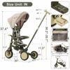 7-in-1 Baby Tricycle with Adjustable Parent Handle - Foldable Toddler Bike w/Removable Canopy & Guardrail, Aluminum Alloy Frame Stroller Bike for 1-6 Years Old (12-72 Months) (Dark Green-1) view 2