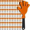 100 Pcs Hand Clappers Noisemakers 7.5 Inch Clappers Noisemakers Plastic Hand Clappers for Birthday Game Football Sporting Events Cheers Supplies Dance Basketball Football NoisemakersOrange Black) view 1