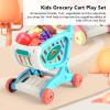 ToysCentral Basics Kids Shopping Cart Toy Set, Fruit Vegetables Grocery Car Toy for Educational Play, with Accessories for Cognitive Development (Blue) view 2