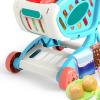 ToysCentral Basics Kids Shopping Cart Toy Set, Fruit Vegetables Grocery Car Toy for Educational Play, with Accessories for Cognitive Development (Blue) view 4