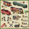 JONRRYIN Electric Train Set for Kids with Remote Control, Classic Steam Locomotive with Smoke, Lights & Sounds, Kids Christmas Trains Tracks Toys for Christmas view 2
