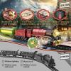 JONRRYIN Electric Train Set for Kids with Remote Control, Classic Steam Locomotive with Smoke, Lights & Sounds, Kids Christmas Trains Tracks Toys for Christmas view 4