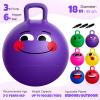 Upper Rider 6 Pcs Hopper Ball for Kids 3-8, 18 Inch Bouncy Ball with Handle, Inflatable Hippity Hop Bounce Jumping Hopping Toys for Toddlers Boys Girls Gifts, Pink Blue Red Purple Green Yellow view 3