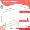 Feradny 24 Pcs Kids Magnetic Fishing Poles Wooden Magnetic Fishing Rods Colorful Wooden Fishing Games for Kindergarten Boys Girls Fishing Game Birthday Gifts, 8 Colors view 2