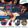 Sanfiland 2 PCS Thick Stainless Steel Basic Strategy Blackjack Card, Metal Blackjack Basic Strategy Card Casino Legal Allowed at Casino Blackjack Table Sets 4+ Decks Hit Soft 17 with Leather Sleeve view 4
