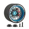 Aluminum Alloy RC Transmitter Hand Wheel Handwheel for SANWA MT4 MT5 M12 M17, FUTABA 4PX 7PX 10PX, FLYSKY NB4 NB4Pro NB4Lite, WFLY X9 Transmitter Remote Control (Style A-Blue) view 1