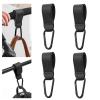 4 Pack Stroller Hooks for Bags Universal Baby Stroller Clips and Hooks Carry 44lbs, Non-Slip with One-Hand Opening, Hanging Diaper Bag Universal Hooks Accessories for Stroller Shopping Cart (Black) view 1