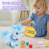 Ylpaprm Blue Walking Pony Children Horse Toy for Girl Kid Interactive HorseTalking Pony with Leash,Electric Plush Dancing Singing Toy for Toddler, Nod Lick Wag Repeat What You Say 3+ Girl Boy view 3