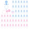 48 Pcs Pacifiers for Baby Shower Game, 2.5 Inch Large Size Plastic Pacifiers Baby Shower Games Pacifier Hunt Decoration DIY, Gender Reveal Table Scatter, Party Favors(Pink&Blue) view 1