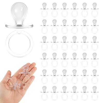 36 Pieces Acrylic Pacifiers for Baby Shower Games, 2.5'' Baby Shower Pacifiers, Bulk Pacifier for Hunt Games, Gender Reveal Table Scatter, Party Favors Decoration(Clear)