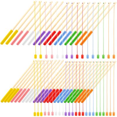 Feradny 40 Pcs 10 Inch Kids Magnetic Fishing Poles Wooden Magnetic Fishing Rods Colorful Wooden Fishing Games for Kindergarten Boys Girls Fishing Game Birthday Gifts, 8 Colors