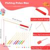 Feradny 40 Pcs 10 Inch Kids Magnetic Fishing Poles Wooden Magnetic Fishing Rods Colorful Wooden Fishing Games for Kindergarten Boys Girls Fishing Game Birthday Gifts, 8 Colors view 2