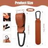 2 Pack Stroller Hooks for Bags Universal Baby Stroller Clips and Hooks Carry 44lbs, Non-Slip with One-Hand Opening, Hanging Diaper Bag Universal Hooks Accessories for Stroller Shopping Cart (Brown) view 2