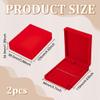 FINGERINSPIRE 2Pcs Single Velvet Medal Display Storage Box, FireBrick Small Single PU Pin Display Box Case for Runners All Sports Winners Military Awards Gift Badges Collectible and Medals Storage view 2