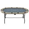 Wheloy Soozier Poker Table Foldable, 70" Oval Blackjack Casino Texas Holdem Poker Game Table for 10 Players with Cup Holders view 3