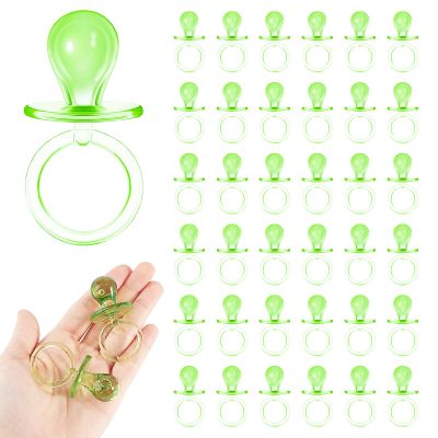 36 Pieces Acrylic Pacifiers for Baby Shower Games, 2.5'' Baby Shower Pacifiers, Bulk Pacifier for Hunt Games, Gender Reveal Table Scatter, Party Favors Decoration(Green)