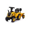 HomeStock Island Interiors T7 Tractor Trailer Foot to Floor Push Car 36" x 12" x 17.5" Yellow Ride-On CAT Style with Horn and Sound Effects for Toddlers Ages 1-3 view 1