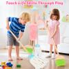 Kids Cleaning Set, Wooden Toddler Broom Set for Housekeeping, 7 Pieces Montessori Cleaning Toys with Kids Broom and Mop Set, Housework Pretend Play Toy Gift for Boys Girls Ages 3+ view 2