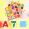Alphabet Wooden Puzzles for Toddlers 3-5, Pack of 3 ABC, Number and Shape Puzzle, Preschool Educational Learning Toys with Puzzle Board & Letter Blocks for Girls Boys Ages 3 4 5 Years Old view 2