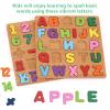 Alphabet Wooden Puzzles for Toddlers 3-5, Pack of 3 ABC, Number and Shape Puzzle, Preschool Educational Learning Toys with Puzzle Board & Letter Blocks for Girls Boys Ages 3 4 5 Years Old view 4